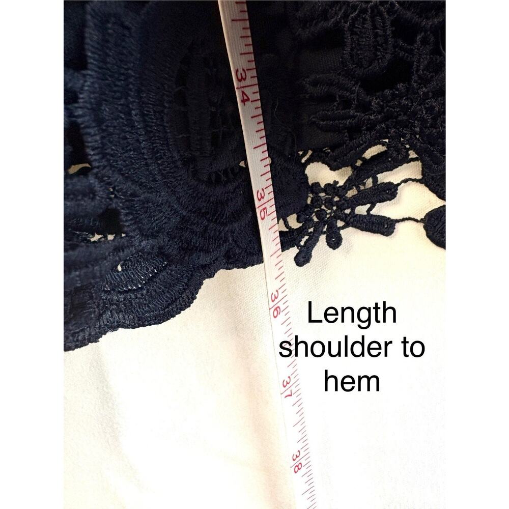 Lulus Love Poem Sz L Navy Blue Halter Neck Crochet Lace Cocktail Mini Dress - Picture 11 of 13
